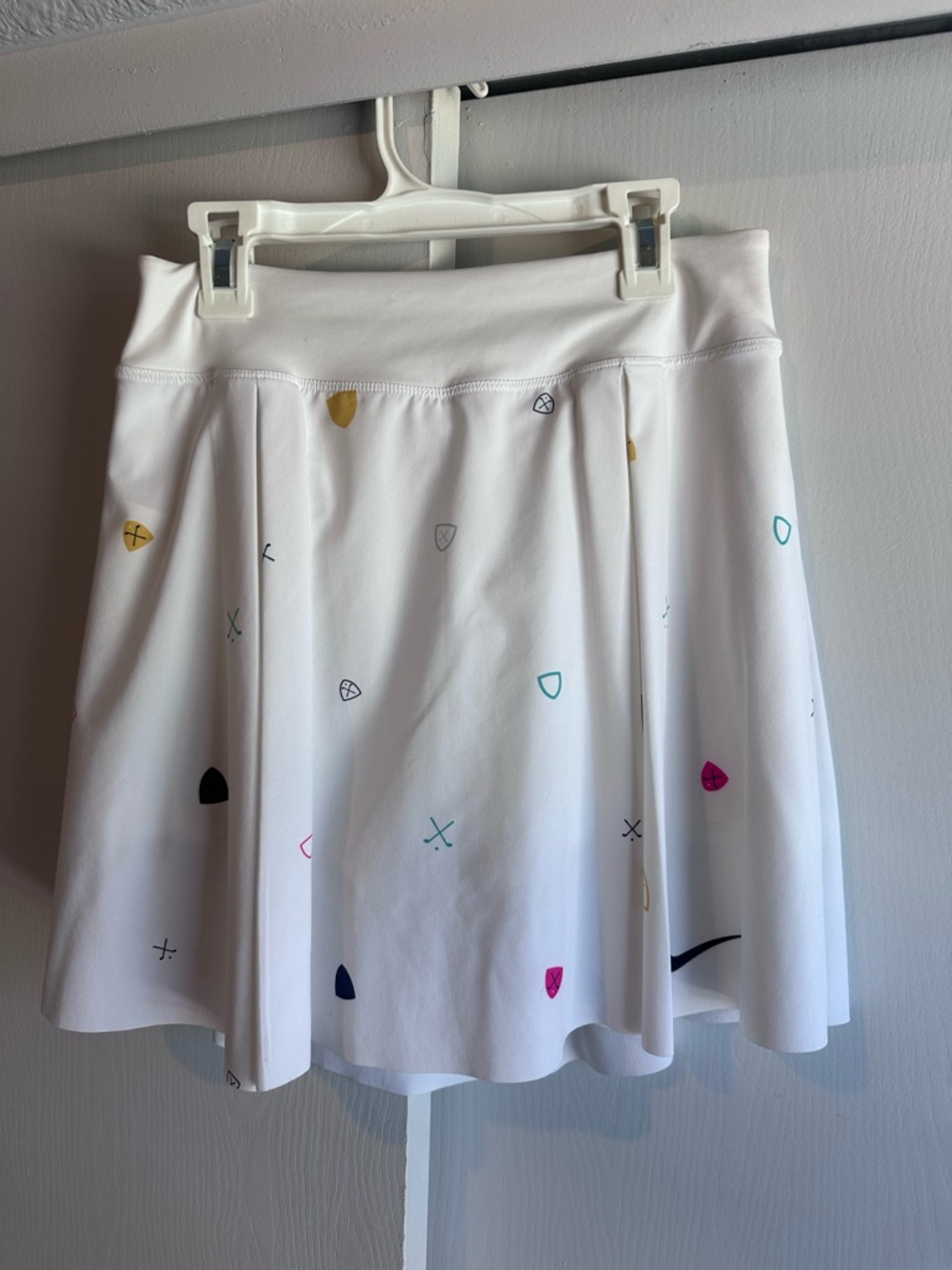Nike White Skater Skirt with Multicolor Micro Prints